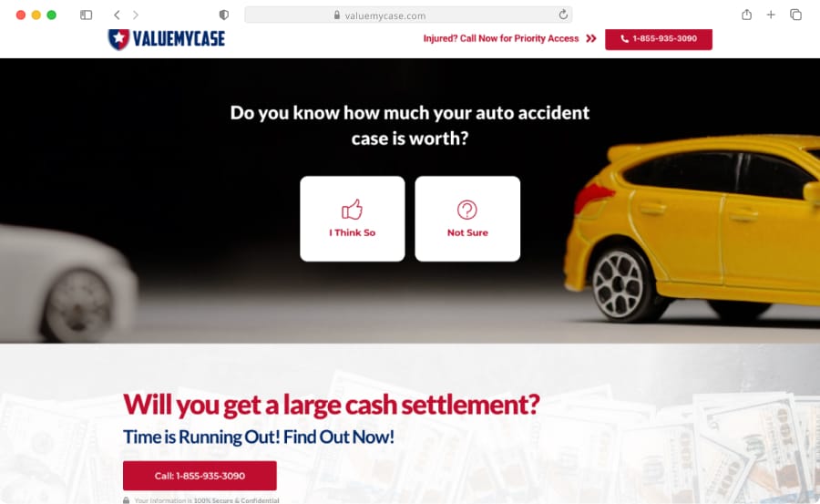 Value my Case website screenshot